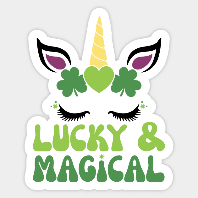 Lucky & Magical St. Patrick's Day Unicorn Sticker by The WYLD Tribe